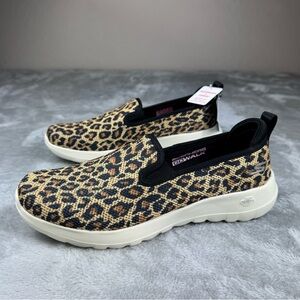 Womens Skechers Go Walk Joy Fiery Leopard Slip On Shoes 124097 New W Tags